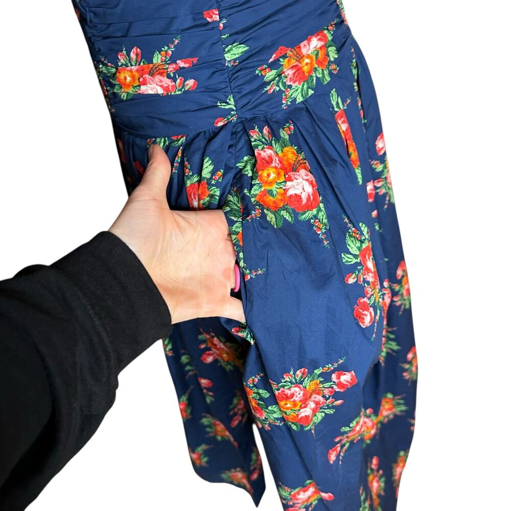 CARA CARA Montreal Maxi Gemma Scarf Blue Floral Strapless Gown Women's‎ Size 2 - Picture 5 of 13